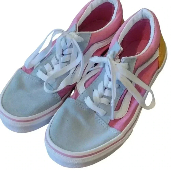 VANS Old Skool Color Block Sneakers Suede Canvas Girls Size 3 - Picture 1 of 7